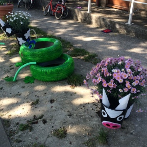 pot fleurs decores